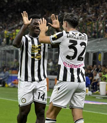 Foto IPP Paolo Bona Milano 14 09 2026 Campionato Serie A di Calcio stagione 2026 2027 partita Inter-Udinese Nella foto Jurgen Ekkelenkamp esulta dopo il gol del 0-2 con James Abankwah Italy Photo Press Worldwide Copyright italy Italy ITALY  Copyright: xR4924_italyphotopressx