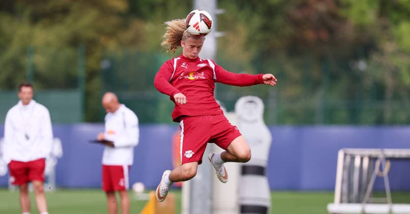 Leipzig, September 14, 2026, Red Bull Academy, Soccer, Bundesliga 1, RB Leipzig, Training, Pictured: Viggo Gebel, For editorial use only, Picture Point