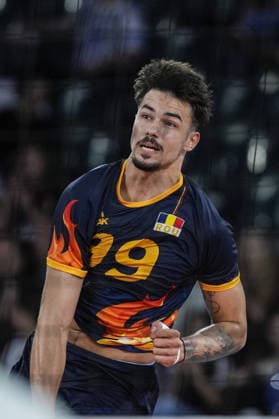 Turkiye v Romania - CEV EuroVolley 2026 Men CLUJ-NAPOCA, ROMANIA - SEPTEMBER 14: Romania s Daniel Chitigoi in action during the CEV 2026 European Men s Volleyball Championship Group D match between Turkiye and Romania at BT Arena in Cluj-Napoca, Romania, on September 14, 2026. Osmancan Gurdogan Anadolu Cluj Romania. Editorial use only. Please get in touch for any other usage.  Copyright: x2026xAnadoluxOsmancanxGurdoganx