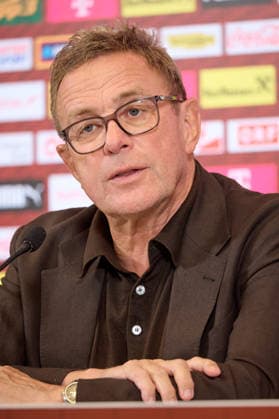 Vienna, September 14, 2026, ÖFB Press Conference: This afternoon, the roster for the men’s national team for the upcoming Nations League was announced during a press conference held at the Austrian Football Association (ÖFB) headquarters. PHOTO: Chairman of the Board and ÖFB President Josef Pröll (left) and Nationalcoach Ralf Rangnick during the press conference. Vienna, AUSTRIA: This afternoon, the squad for the men’s national team for the upcoming Nations League was announced at a press conference held at the Austrian Football Association’s headquarters (ÖFB), Football Association, soccer, World Cup USA recap, European Championship, Proell, Proll, ÖFB Press Conference: Squad Announcement