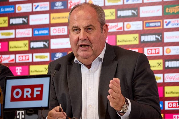 Vienna, September 14, 2026, ÖFB Press Conference: This afternoon, the roster for the men’s national team for the upcoming Nations League was presented during a press conference at the Austrian Football Association (ÖFB) headquarters. PHOTO: Chairman of the Board and ÖFB President Josef Pröll during the press conference Vienna, AUSTRIA: This afternoon, the roster for the men’s national team for the upcoming Nations League was announced at a press conference held at the Austrian Football Association’s headquarters. ÖFB, Football Association, Soccer, World Cup USA Recap, European Championship, Proell, Proll, ÖFB Press Conference Roster Announcement
