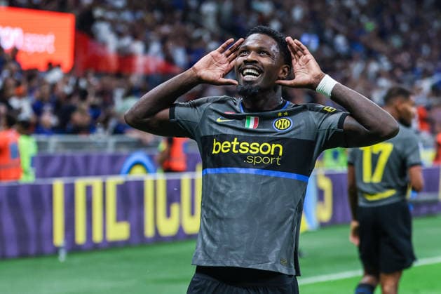 IPA88537116 - Marcus Thuram of FC Internazionale celebrates after scoring a goal during the 2026 27 Serie A Enilive soccer match between FC Internazionale and Udinese Calcio.  Copyright: xFabrizioxCarabelli IPAxSportx xx IPA88537116