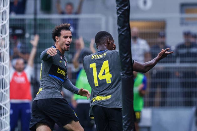 SOCCER - Serie A - Inter - FC Internazionale vs. Udinese Calcio Photo by IPA ABACAPRESS.COM88537296 - Ange-Yoan Bonny of FC Internazionale celebrates after scoring a goal during the 2026 27 Serie A Enilive soccer match between FC Internazionale and Udinese Calcio. Milan Italy  Copyright: xIPAxSport ABACAx