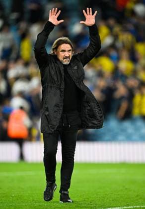 Manager Daniel Farke of Leeds United celebrates with the fans after the game Leeds United v Newcastle United, Premier League, Football, Elland Road, UK - 14 Sep 2026Leeds Elland Road United Kingdom EDITORIAL USE ONLY No use with unauthorised audio, video, data, fixture lists, club league logos or live services. Online in-match use limited to 120 images, no video emulation. No use in betting, games or single club league player publications.  Copyright: xGreigxCowie Shutterstockx 17151113bz