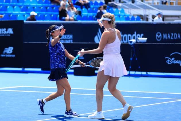 WTA GUADALAJARA OPEN 2026 WTA GUADALAJARA OPEN 2026 ALEXA GUARACHI, NIKA RADISIC vs. MAKAMOTO NINOMIYA, ISABELLE HAVERLAG 1 09 14 2026 GUADALAJARA, JALISCO Action photo of Alexa Guarachi and Nika Radisic during a match at the 2026 WTA Guadalajara Open, held at the Centro Panamericano de Tenis in Guadalajara, Jalisco, Mexico. Photo of Alexa Guarachi and Nika Radisic, during a match at the 2026 WTA Guadalajara Open held at the Centro Panamericano de Tenis in Guadalajara, Jalisco, Mexico. PHOTO BY IMAGENSHOP PHOTO AGENCY GUADALAJARA, JALISCO, MEXICO Copyright: xIMAGENSHOPxAGENCIAxFOTOGRAFICAx