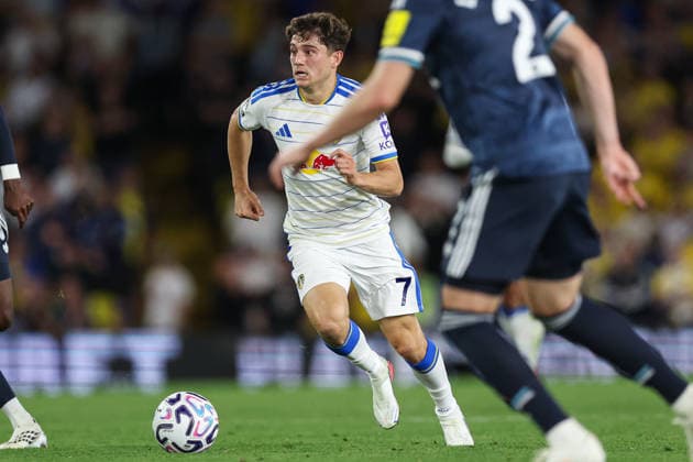 14th September 2026; Elland Road, Leeds, West Yorkshire, England; Premier League Football, Leeds United versus Newcastle United; Daniel James of Leeds United runs with the ball AidanxHunter
