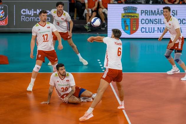 Turkiye v Romania - CEV EuroVolley 2026 Men CLUJ-NAPOCA, ROMANIA - SEPTEMBER 14: Gokcen Yuksel of Turkiye in action during the CEV 2026 European Men s Volleyball Championship Group D match between Turkiye and Romania at BT Arena in Cluj-Napoca, Romania, on September 14, 2026. Stringer Anadolu Cluj-Napoca Romania. Editorial use only. Please get in touch for any other usage.  Copyright: x2026xAnadoluxStringerx