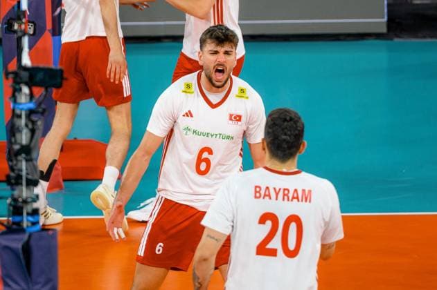 Turkiye v Romania - CEV EuroVolley 2026 Men CLUJ-NAPOCA, ROMANIA - SEPTEMBER 14: Gokcen Yuksel of Turkiye celebrates a point during the CEV 2026 European Men s Volleyball Championship Group D match between Turkiye and Romania at BT Arena in Cluj-Napoca, Romania, on September 14, 2026. Stringer Anadolu Cluj-Napoca Romania. Editorial use only. Please get in touch for any other usage.  Copyright: x2026xAnadoluxStringerx