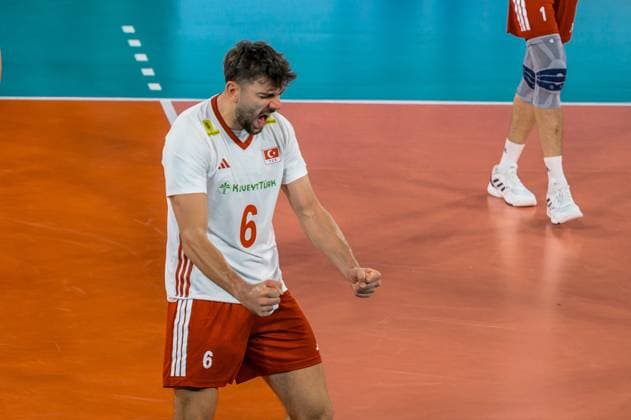 Turkiye v Romania - CEV EuroVolley 2026 Men CLUJ-NAPOCA, ROMANIA - SEPTEMBER 14: Gokcen Yuksel of Turkiye celebrates a point during the CEV 2026 European Men s Volleyball Championship Group D match between Turkiye and Romania at BT Arena in Cluj-Napoca, Romania, on September 14, 2026. Stringer Anadolu Cluj-Napoca Romania. Editorial use only. Please get in touch for any other usage.  Copyright: x2026xAnadoluxStringerx
