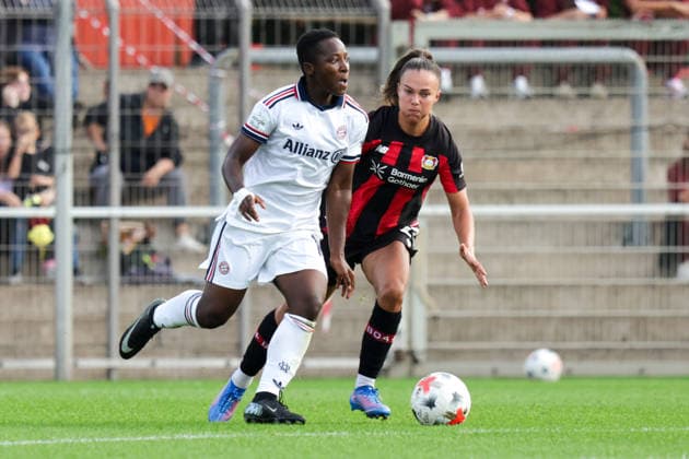 September 14, 2026, xgrfx, Soccer Google Pixel Women s Bundesliga, Bayer Leverkusen vs. FC Bayern Munich, Kakounan Amani, FC Bayern Munich, Leverkusen