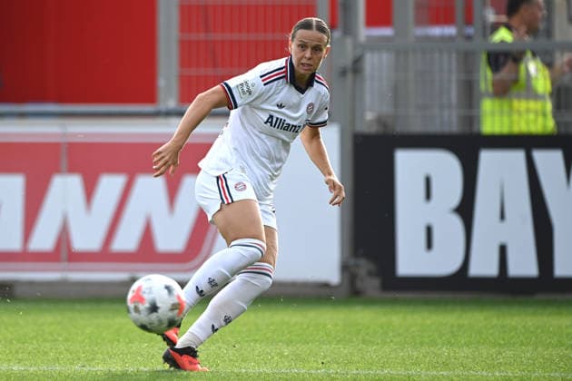 Klara BUEHL Bühl, M Action, Individual Play Bayer 04 Leverkusen FC Bayern Munich 2 3 Soccer Google Pixel Women s Bundesliga 2026–2027 Season, Matchday 4, on September 14, 2026, at the Ulrich Habeland Stadium in Leverkusen, Â