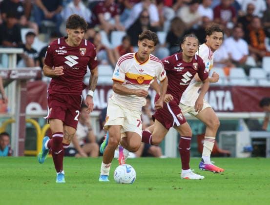 SOCCER - Serie A - Torino FC vs. AS Roma Photo by IPA ABACAPRESS.COM88538903 - Niccolo Fortini of Torino FC and Emanuele Lulli of AS Roma during the Italian Serie A 20026 27 season soccer match between Torino FC and AS Roma on September 14, 2026, at the Stadio Olimpico Grande Torino in Turin, Italy. Photo by Nderim KACELI Turin Italy  Copyright: xIPAxSport ABACAx