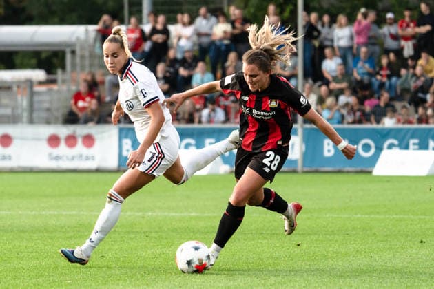 Germany Google Pixel Women s Bundesliga 2026, Matchday 27, Match 4: Bayer 04 Leverkusen vs. FC Bayern Munich, September 14, 2026, Ulrich Haberland Stadium, Tomasiak, Paulina Gwinn, Giulia Copyright: xCelinaxLeiersx