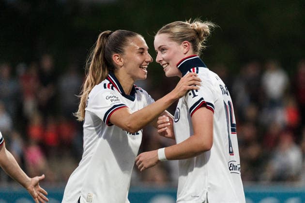 Germany Google Pixel Women s Bundesliga 2026, Matchday 27, Game 4: Bayer 04 Leverkusen vs. FC Bayern Munich, September 14, 2026, Ulrich Haberland Stadium, Alara scores the 3-2 goal, celebration, joy, emotions, goal celebration Copyright: xCelinaxLeiersx