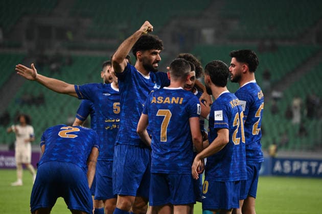 AFC Champions League - Esteghlal v Al Sadd BASRA, IRAQ - SEPTEMBER 14: Players of Esteghlal celebrate a goal during the AFC Champions League Elite match between Esteghlal FC and Qatar s Al Sadd SC at the Basra Sports Complex in Basra, Iraq, on September 14, 2026. Haidar Mohammed Ali Anadolu Basra Iraq. Editorial use only. Please get in touch for any other usage.  Copyright: x2026xAnadoluxHaidarxMohammedxAlix