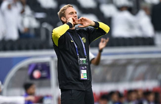 September 14, 2026, Al Khor, Qatar: Jens Wissing, head coach of Al Ittihad Club reacts during the AFC Champions League elite west football match between Qatar s Al Shamal SC and Saudi Arabia s Al Ittihad Club at Al Bayt Stadium. Final score; Al Shamal SC 1 : 1 Al Ittihad Club. Al Khor Qatar - ZUMAs197 20260914_aaa_s197_241 Copyright: xNoushadxVariyattiyakkalx