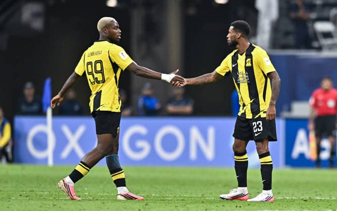 September 14, 2026, Al Khor, Qatar: Georginio Wijnaldum (R) of Al Ittihad Club celebrates after scoring a goal during the AFC Champions League elite west football match between Qatar s Al Shamal SC and Saudi Arabia s Al Ittihad Club at Al Bayt Stadium. Final score; Al Shamal SC 1 : 1 Al Ittihad Club. Al Khor Qatar - ZUMAs197 20260914_aaa_s197_256 Copyright: xNoushadxVariyattiyakkalx