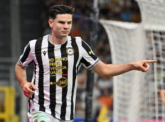 (260915) -- MILAN, Sept. 15, 2026 -- Udinese s Jurgen Ekkelenkamp celebrates his goal during a Serie A soccer match between Inter Milan and Udinese in Milan, Italy, Sept.14, 2026. (Photo by Xinhua) (SP)ITALY-MILAN-FOOTBALL-SERIE A-INTER MILAN VS UDINESE AlbertoxLingria 