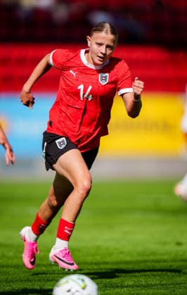 WOMEN SOCCER - U17, U 17 AUT vs POL, test match VIENNA,AUSTRIA,15.SEP.26 - WOMEN SOCCER - OEFB Under-17 international test match, Austria vs Poland. Image shows Katja Weber (AUT).  GEPAxpictures xEdgarxEisner