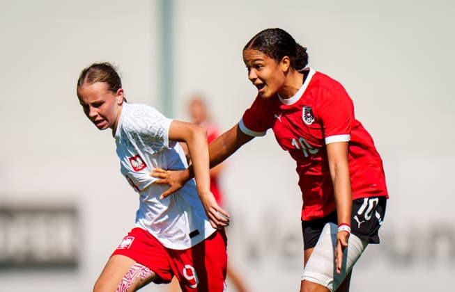 WOMEN SOCCER - U17, U 17 AUT vs POL, test match VIENNA,AUSTRIA,15.SEP.26 - WOMEN SOCCER - OEFB Under-17 international test match, Austria vs Poland. Image shows Elisabeth Emeji (AUT).  GEPAxpictures xEdgarxEisner