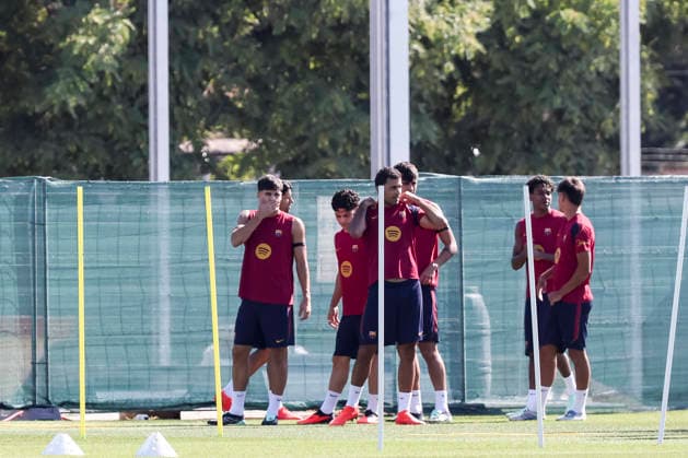 September 15, 2026, Sant Joan Despi, Barcelona, Spain: Pau Cubarsi, Rodri and Lamine Yamal during the training day of FC Barcelona, Barca ahead the Spanish League, Laliga EA Sports, football match against Real Racing Club at Ciudad Esportiva Joan Gamper on September 15, 2026 in Sant Joan Despi, Barcelona, Spain. Sant Joan Despi Spain - ZUMAa181 20260915_zaa_a181_006 Copyright: xJavierxBorregox