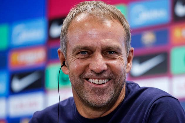 September 15, 2026, Sant Joan Despi, Barcelona, Spain: Hansi Flick, head coach of FC Barcelona, Barca attends his press conference, PK, Pressekonferenz during the training day of FC Barcelona ahead the Spanish League, LaLiga EA Sports, football match against Real Racing Club at Ciudad Esportiva Joan Gamper on September 15, 2026 in Sant Joan Despi, Barcelona, Spain. Sant Joan Despi Spain - ZUMAa181 20260915_zaa_a181_035 Copyright: xJavierxBorregox