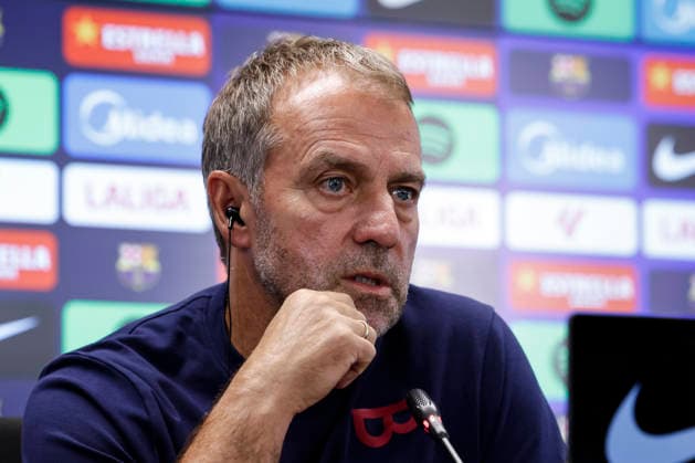 September 15, 2026, Sant Joan Despi, Barcelona, Spain: Hansi Flick, head coach of FC Barcelona, Barca attends his press conference, PK, Pressekonferenz during the training day of FC Barcelona ahead the Spanish League, LaLiga EA Sports, football match against Real Racing Club at Ciudad Esportiva Joan Gamper on September 15, 2026 in Sant Joan Despi, Barcelona, Spain. Sant Joan Despi Spain - ZUMAa181 20260915_zaa_a181_054 Copyright: xJavierxBorregox