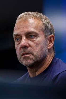 September 15, 2026, Sant Joan Despi, Barcelona, Spain: Hansi Flick, head coach of FC Barcelona, Barca attends his press conference, PK, Pressekonferenz during the training day of FC Barcelona ahead the Spanish League, LaLiga EA Sports, football match against Real Racing Club at Ciudad Esportiva Joan Gamper on September 15, 2026 in Sant Joan Despi, Barcelona, Spain. Sant Joan Despi Spain - ZUMAa181 20260915_zaa_a181_053 Copyright: xJavierxBorregox