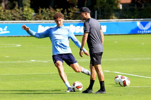 September 15, 2026, Germany, Soccer, 2. Bundesliga, 2026–2027 Season, Sportforum, Hertha BSC, Head Coach Stefan Leitl leading Hertha BSC Berlin in training, TSoufian Gouram, Hertha BSC Berlin 33, 2. Bundesliga, DFB and DFL regulations prohibit any use of photographs as image sequences and or quasi-video. Berlin Sportforum, Berlin, Germany Copyright: xNordphotox xEnglerx