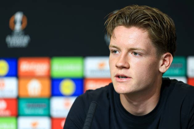 SOCCER - UEFA EL, Sturm vs Rennais GRAZ,AUSTRIA,15.SEP.26 - SOCCER - UEFA Europa League, Sturm Graz vs Stade Rennais FC, preview, press conference, PK, Pressekonferenz Sturm. Image shows Luca Weinhandl (Sturm).  GEPAxpictures xMarioxBuehner-Weinrauch