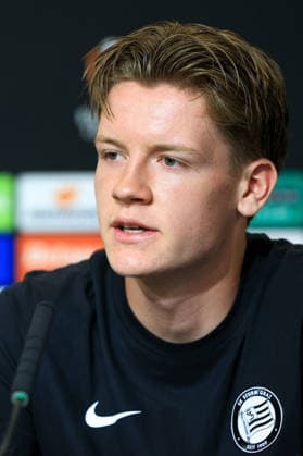 SOCCER - UEFA EL, Sturm vs Rennais GRAZ,AUSTRIA,15.SEP.26 - SOCCER - UEFA Europa League, Sturm Graz vs Stade Rennais FC, preview, press conference, PK, Pressekonferenz Sturm. Image shows Luca Weinhandl (Sturm).  GEPAxpictures xMarioxBuehner-Weinrauch