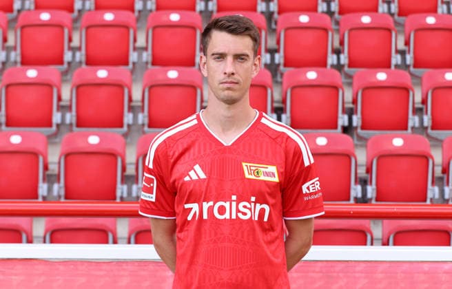 Janik Haberer 1 FC Union Berlin FCU Soccer 1 BL Bundesliga Photo Shoot Season 2026–2027 Headshot, Portrait, Introduction, Presentation, Press Event, GER 09 15 2026