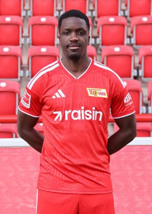 Stanley Nsoki 1 FC Union Berlin FCU Soccer 1 BL Bundesliga Photo Shoot Season 2026–2027 Headshot, Portrait, Introduction, Presentation, Press Event, GER 09 15 2026