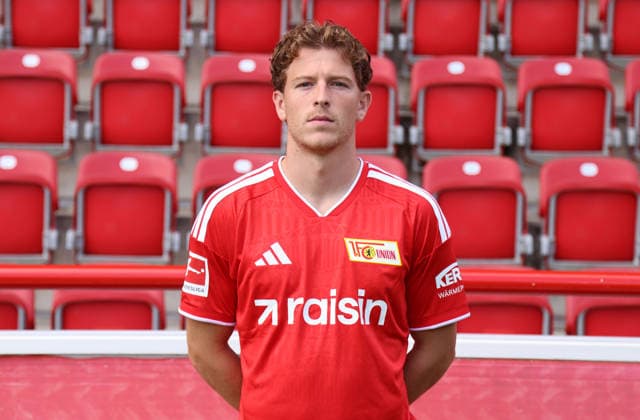 Tim Skarke 1 FC Union Berlin FCU Soccer 1 BL Bundesliga Photo Shoot Season 2026–2027 Headshot, Portrait, Introduction, Presentation, Press Event, GER 09 15 2026