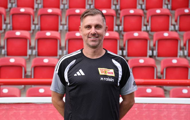 Assistant Coach Sebastian Bönig, 1. FC Union Berlin, FCU Soccer, 1. Bundesliga, Portrait Session, 2026–2027 Season, Headshot, Portrait, Introduction, Presentation, Press Event, GER 09 15 2026