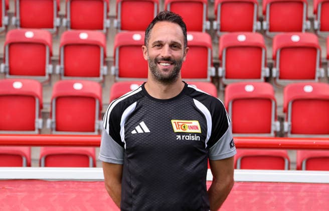 Assistant Coach Enrico Schirinzi, 1. FC Union Berlin, FCU Soccer, 1. Bundesliga, Portrait Session, 2026–2027 Season, Headshot, Portrait, Introduction, Presentation, Press Event, GER 09 15 2026