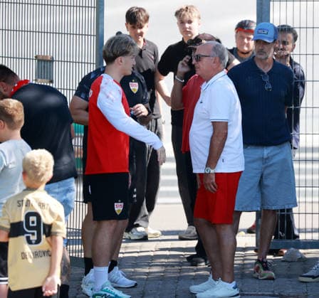 September 15, 2026 VfB Stuttgart Practice Germany, Stuttgart, September 15, 2026, Soccer, Bundesliga, 2026–2027 Season, VfB Stuttgart Practice, photographed by Angelo Stiller, Hansi Müller