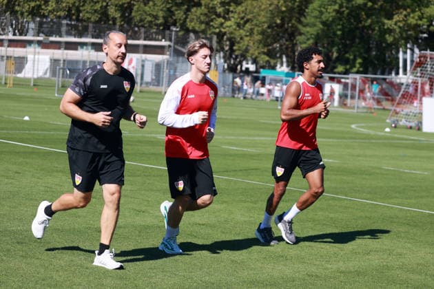 September 15, 2026 VfB Stuttgart Training Germany, Stuttgart, September 15, 2026, Soccer, Bundesliga, 2026–2027 Season, VfB Stuttgart Training: Angelo Stiller, Tiago Tomas