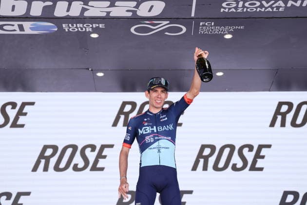 FANCELLU Alessandro stage winner on the podium during the Giro d™Abruzzo, stage 1 from Cupello to Casalincontrada (155 km) - Abruzzo, Italy - Tuesday, September 15, 2026. - cycling.  Copyright: xMassimoxPaolone LaPressex