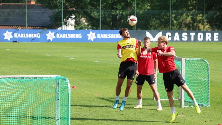 September 15, 2026, xrekx, Soccer, 2. Bundesliga, 1. FC Kaiserslautern Training: Simon Asta (1. FC Kaiserslautern), Mika Haas (1. FC Kaiserslautern), Tackle, Action, battle for the ball, Kaiserslautern