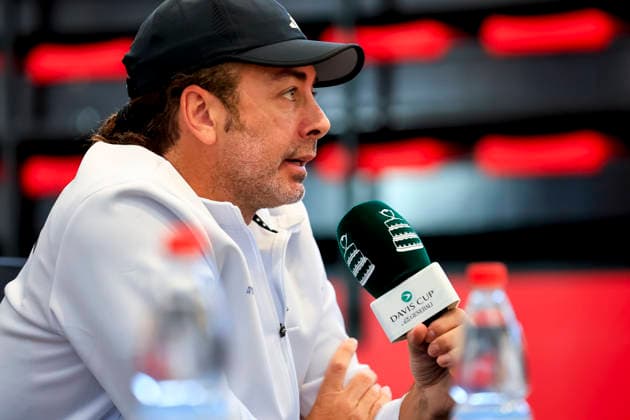 Tenis, Chile vs Espana. Copa Davis 2026. El capitan de Chile Nicolas Massu en Confrencia de Prensa de la Copa Davis valido por la segunda ronda de clasificatorios para el Grupo Mundials, edificio Centro de Tenis y Deportes de Raquetas, Parque Estadio Nacional en Santiago de Chile. 15 09 2026 Pepe Alvujar Photosport Tenis, Chile vs Espana. Copa Davis 2026. Chile s captain Nicolas Massu at the Davis Cup press conference, PK, Pressekonferenz valid for the second round of qualifiers for the World Group, Tennis and Racquet Sports Center building, National Stadium Park in Santiago, Chile. 15 09 20266 Pepe Alvujar Photosport Chile vs Espana Conferencia de Prensa, Copa Davis 2026
