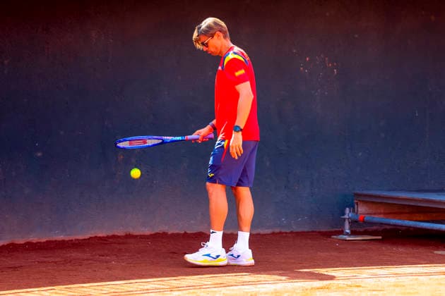 Tenis, Chile vs Espana. Copa Davis 2026. Los jugador de Espana son fotografiados, durante el entrenamiento previo en la Copa Davis valido por la segunda ronda de clasificatorios para el Grupo Mundials, en el Court Central Anita Lizana, Parque Estadio Nacional en Santiago de Chile. 15 09 2026 Pepe Alvujar Photosport Tenis, Chile vs Espana. Copa Davis 2026. The Spanish players are photographed during the pre-Davis Cup training session valid for the second round of World Group qualifiers, at the Anita Lizana Central Court, National Stadium Park in Santiago, Chile. 15 09 2026 Pepe Alvujar Photosport Chile vs Espana Entrenamiento Espana, Copa Davis 2026 