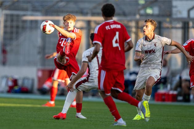 Matous Srb 11 FC Bayern Munich Amateurs, FC Bayern II vs. FC Augsburg II, Soccer, Bavarian Regional League, Matchday 9, September 15, 2026. DFB regulations prohibit any use of photographs as image sequences and or quasi-video. Munich, Bavaria, Germany Copyright: xkolbert-press UlrichxGamelx