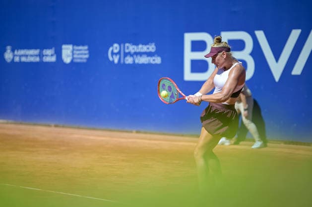 BBVA Open Internacional of Valencia Round of 32 Nastasja Schunk from Germany against Oksana Selekhmeteva from Spain in action during the BBVA Open Internacional of Valencia Round of 32 at Sporting Tennis Valencia, (Valencia ) on September 15, 2026. Copyright: xVicentexVidalxFernandezx