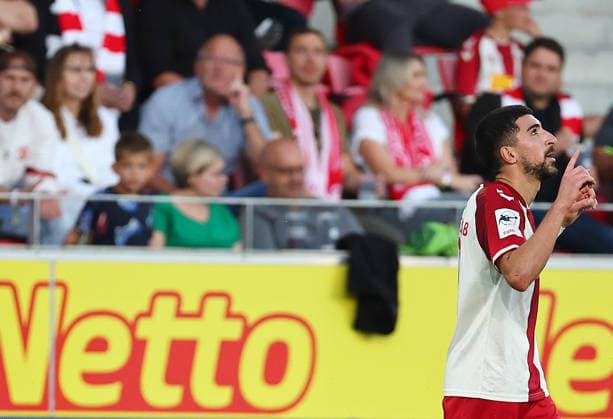 Football german 3. Liga Jahn Regensburg vs Fortuna Dusseldorf Boujellab Nassim of Regensburg celebrates after scoring 1-0 during the 3. Liga football match between Jahn Regensburg and Fortuna Dusseldorf at Jahn Stadium in Regensburg , Bayern , Germany . September 15th , 2026 Copyright: xDavidexEliasx