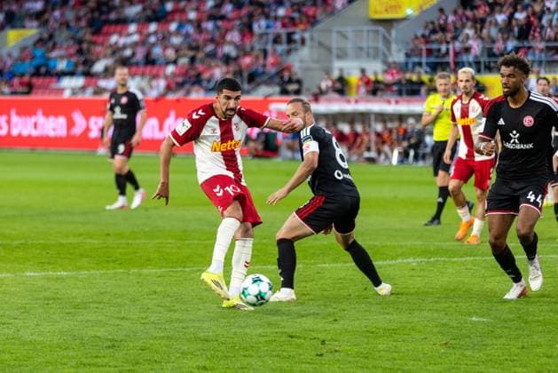 September 15, 2026, Soccer, GER, Season, 3rd Division, 2026–2027 Season, Matchday 6, SSV Jahn Regensburg vs. Fortuna Düsseldorf, Nassim Boujellab, SSV Jahn Regensburg scores the 1–0 goal. DFL REGULATIONS PROHIBIT ANY USE OF PHOTOGRAPHS AS IMAGE SEQUENCES AND OR QUASI-VIDEO