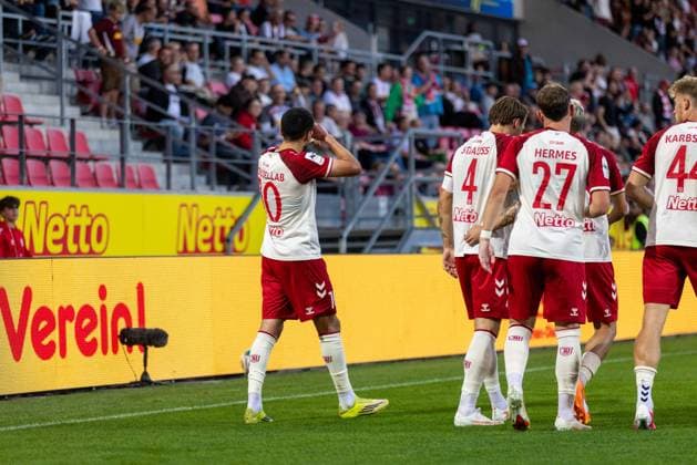 September 15, 2026, Soccer, GER, Season, 3rd Division, 2026–2027 Season, Matchday 6, SSV Jahn Regensburg vs. Fortuna Düsseldorf: Celebrations after Nassim Boujellab’s 1–0 goal. SSV Jahn Regensburg. DFL regulations prohibit any use of photographs as image sequences and or quasi-video.