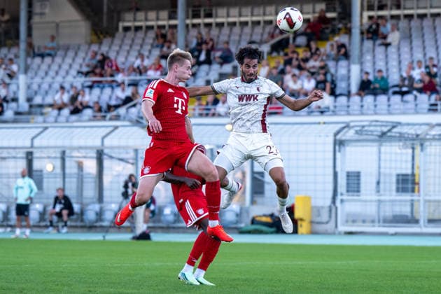 Nick Rasoulinia 21 FC Augsburg II, FC Bayern II vs. FC Augsburg II, Soccer, Bavarian Regional League, Matchday 9, September 15, 2026. DFB regulations prohibit any use of photographs as image sequences and or quasi-video. Munich, Bavaria, Germany Copyright: xkolbert-press UlrichxGamelx