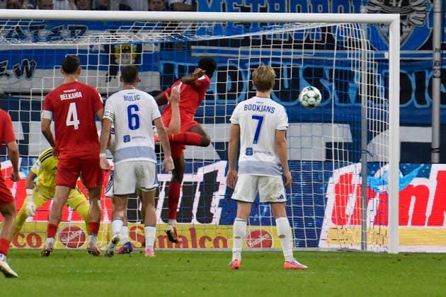 Irichad Behrens of Havelse scores the goal to make it 0–1 on September 15, 2026 ¢ Soccer ¢ MSV Duisburg vs. TSV Havelse, Schauinsland Reisen Arena, Duisburg, DFB and DFL regulations prohibit any use of photographs as image sequences and or quasi-video Copyright: xpepphotox xSaschaxWeizx pep00321, pep_20260915_hm