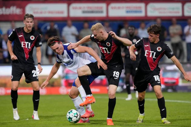 September 15, 2026, Hänsch Arena, Meppen, GER, 3rd Division, Matchday 6: SV Meppen vs. Viktoria Köln, Richard Meier (SV Meppen 13) vs. Meiko Sponsel (Viktoria Köln 19) DFL REGULATIONS PROHIBIT ANY USE OF PHOTOGRAPHS AS IMAGE SEQUENCES AND OR QUASI-VIDEO Meppen, Lower Saxony, Hänsch Arena